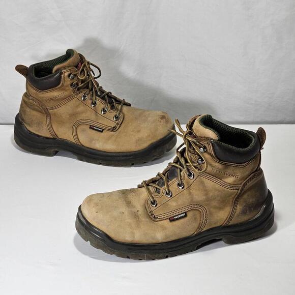 Red Wing Shoes 435 King Toe Work Boots Mens Size US 8 EUR 41 E2 Brown Leather - Picture 1 of 9
